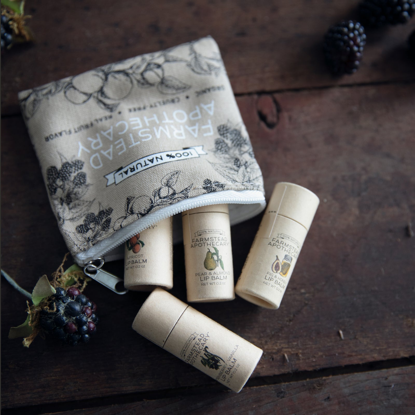 Lip Balm Gift Set- Fabric Pouch – Farmstead Apothecary